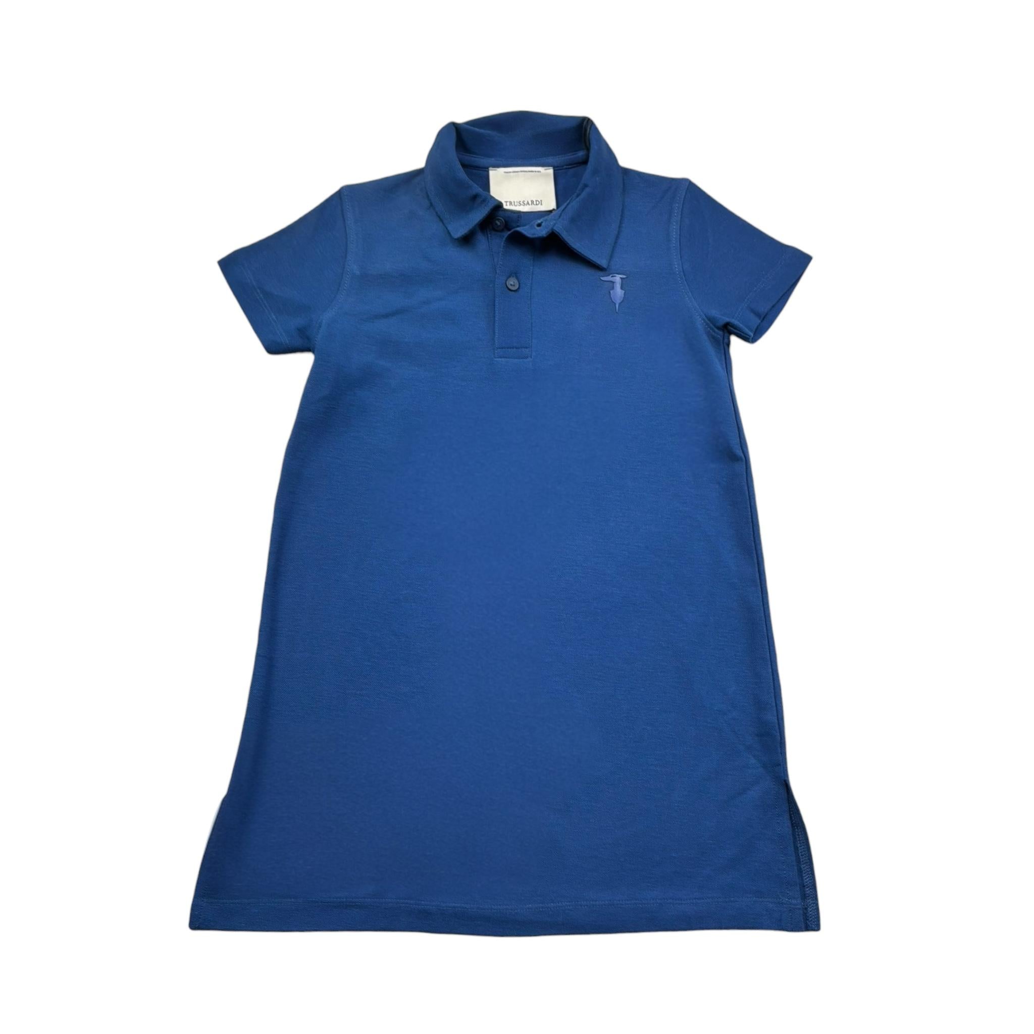 Trussardi Abito Giromanica Tinta Unita per Bambina TGP26006VE BLU TRUSSARDI 