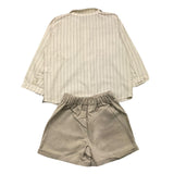 Valentina Bebes Completo Camicia-Bermuda Bicolore Bianco/Beige Per Neonato