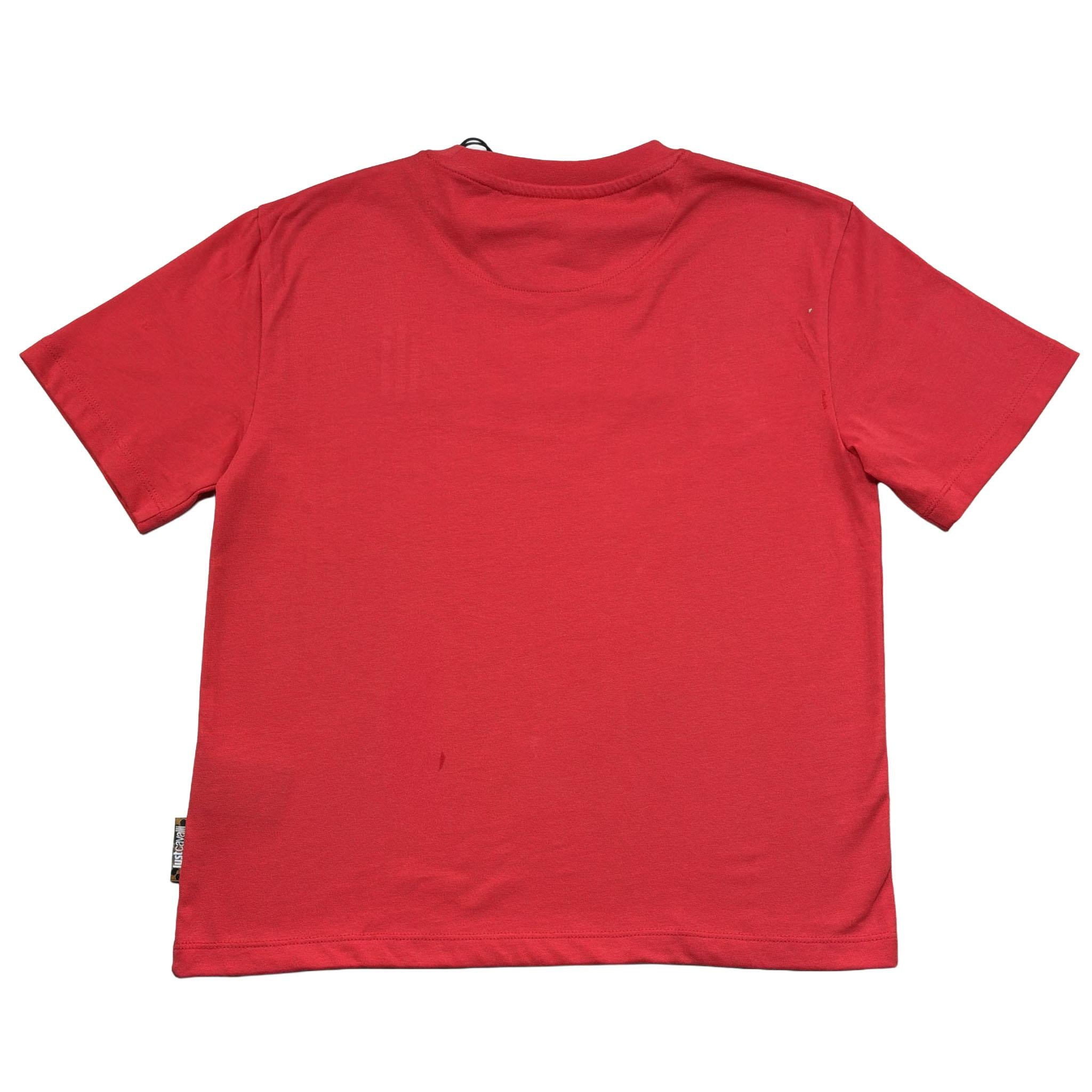 Just Cavalli T-Shirt Girocollo Tinta Unita con Stampa Logo per Bambino JGP26027TS ROSSO JUST CAVALLI 