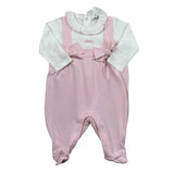 Le Bebe' Tutina Bicolore con Stampa per Neonata LBG0947 BIANCO/ROSA LE BEBE' 