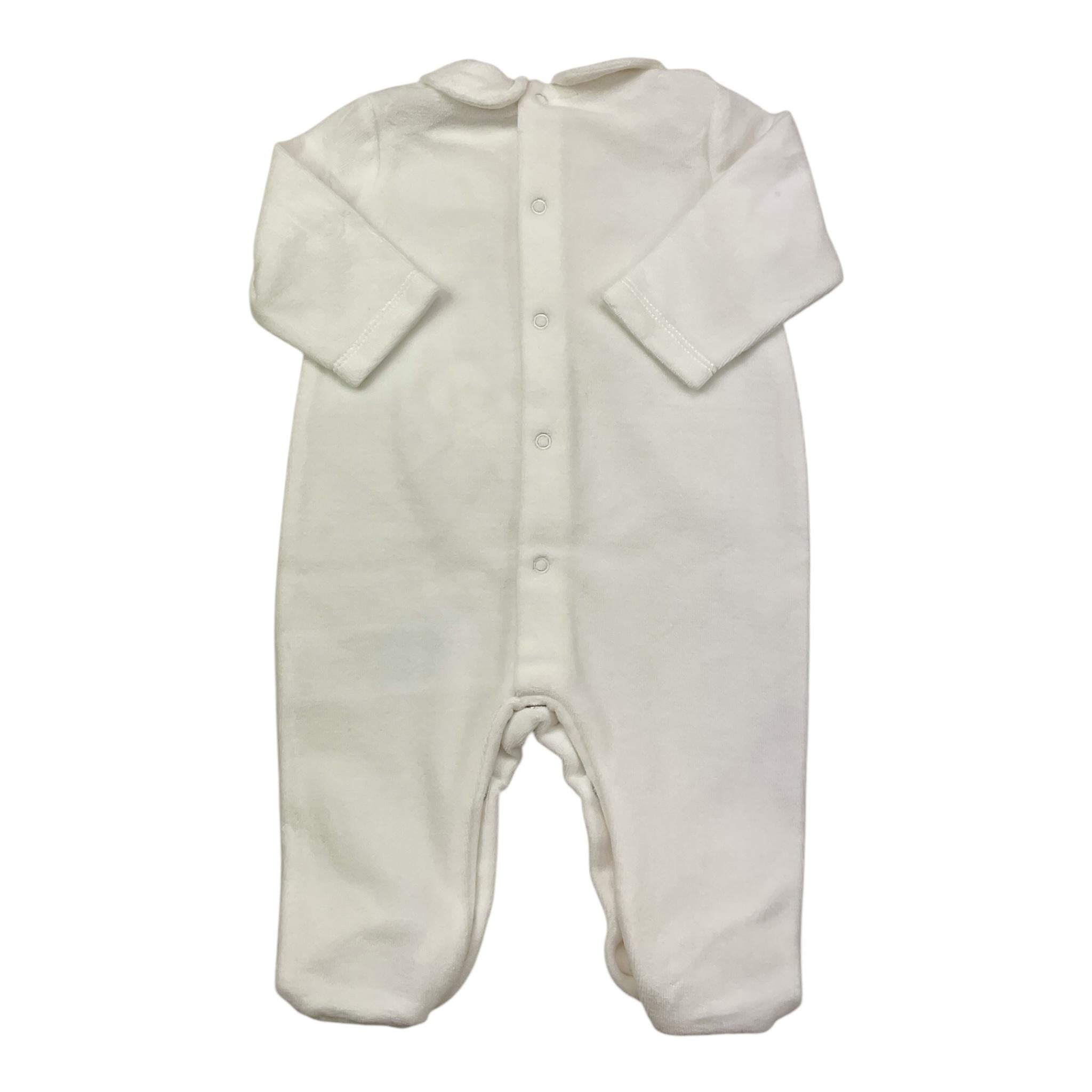 LE BEBE' tutina tinta unita con stampa Bianco per Neonata LBG5942 BIANCO LE BEBE' 