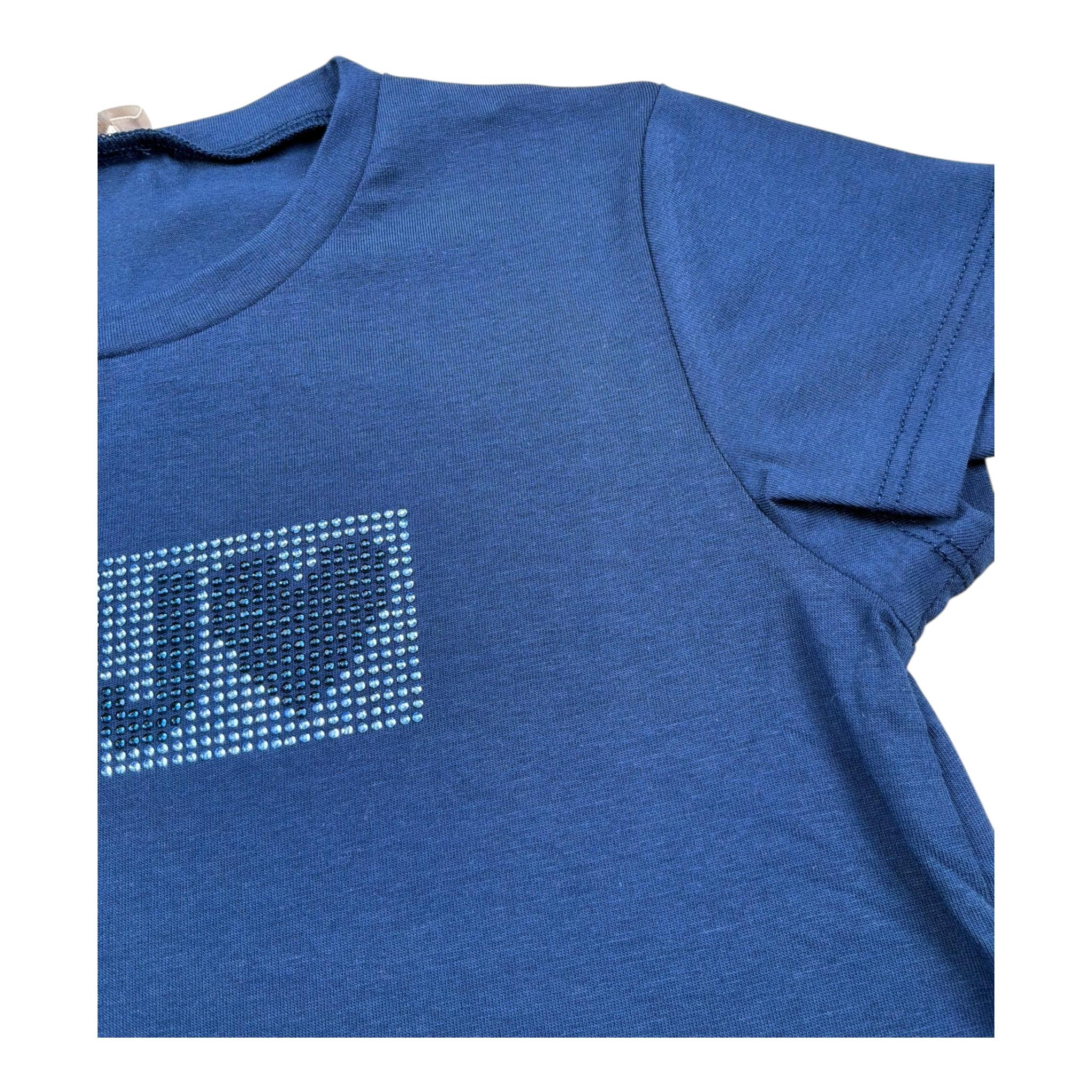 Liu Jo T-Shirt Tinta Unita con Brillantini per Neonata KA5095XXXX BLU LIU JO 