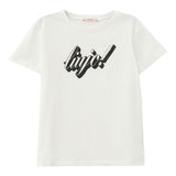 Liu Jo T-Shirt Girocollo Tinta Unita con Paillettes per Bambina GA5018XXX BIANCO LIU JO 