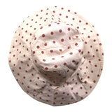 Zhoe & Tobiah Cappello Modello Pescatore Tinta Unita Con Pois Rosa Per Bambina
