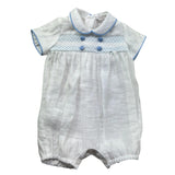 Le Bebe Pagliaccetto Mezza Manica Tinta Unita con Bottoni per Neonato LBB5406 BIANCO LE BEBE 