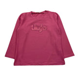 LIU JO shirt girocollo tinta unita con stampa in contrasto Rosa per Neonata KF3048 ROSA LIU JO 