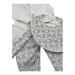 John Richmond Set Tutina-Cappello-Bavette Bicolore per Neonato RLP26001TU BIANCO/GRIGIO JOHN RICHMOND 
