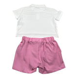 John Richmond Completo 2 Pezzi Polo-Short Bicolore per Bambina RGP26028CE ROSA/BIANCO JOHN RICHMOND 