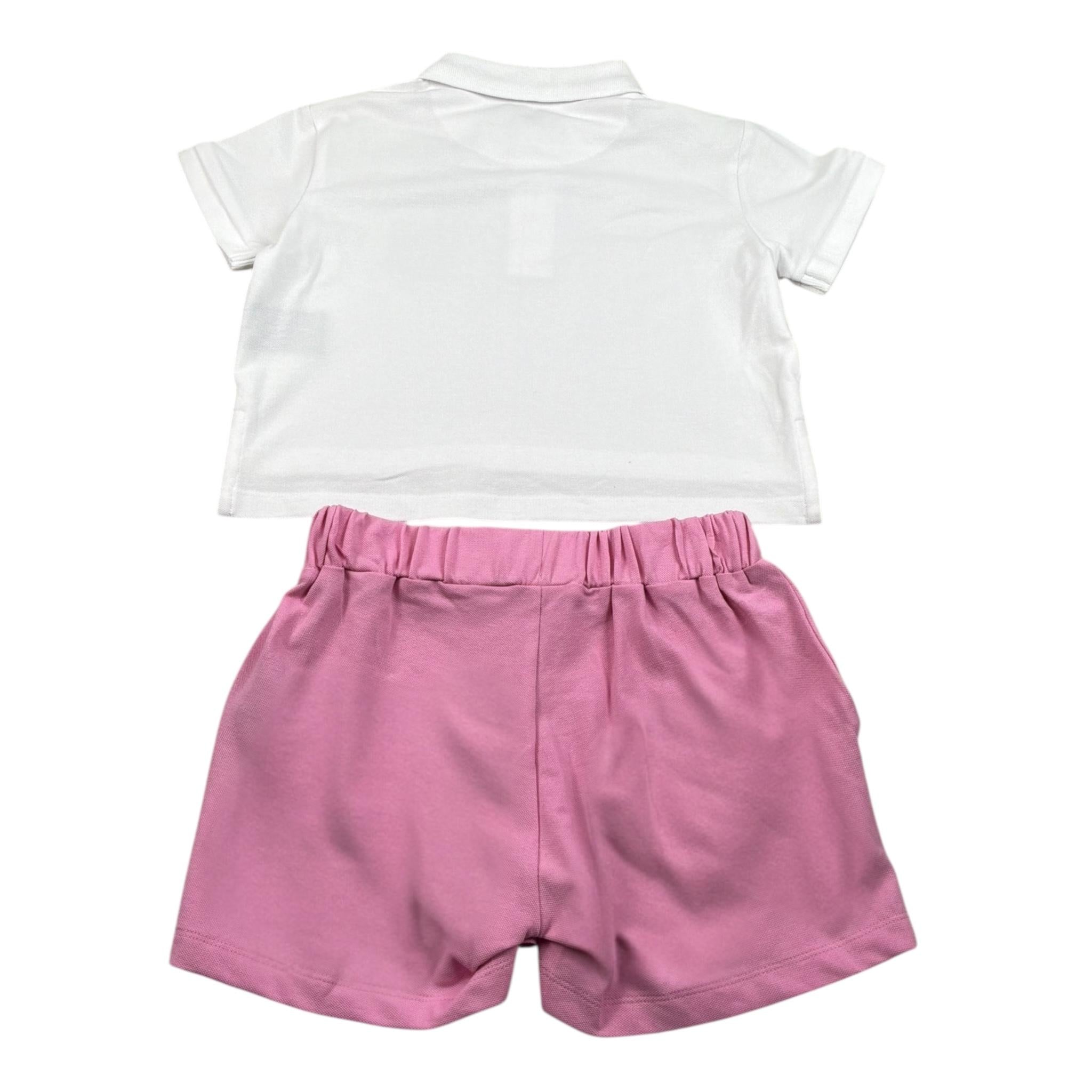 John Richmond Completo 2 Pezzi Polo-Short Bicolore per Bambina RGP26028CE ROSA/BIANCO JOHN RICHMOND 