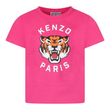 Kenzo T-Shirt Girocollo Tinta Unita con Stampa per Neonata K61054N ROSA KENZO 