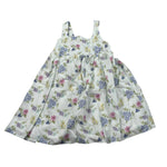 M+E' Abito Giromanica Tinta Unita Fantasia Floreale per Bambina UE1730J BIANCO M+E' 