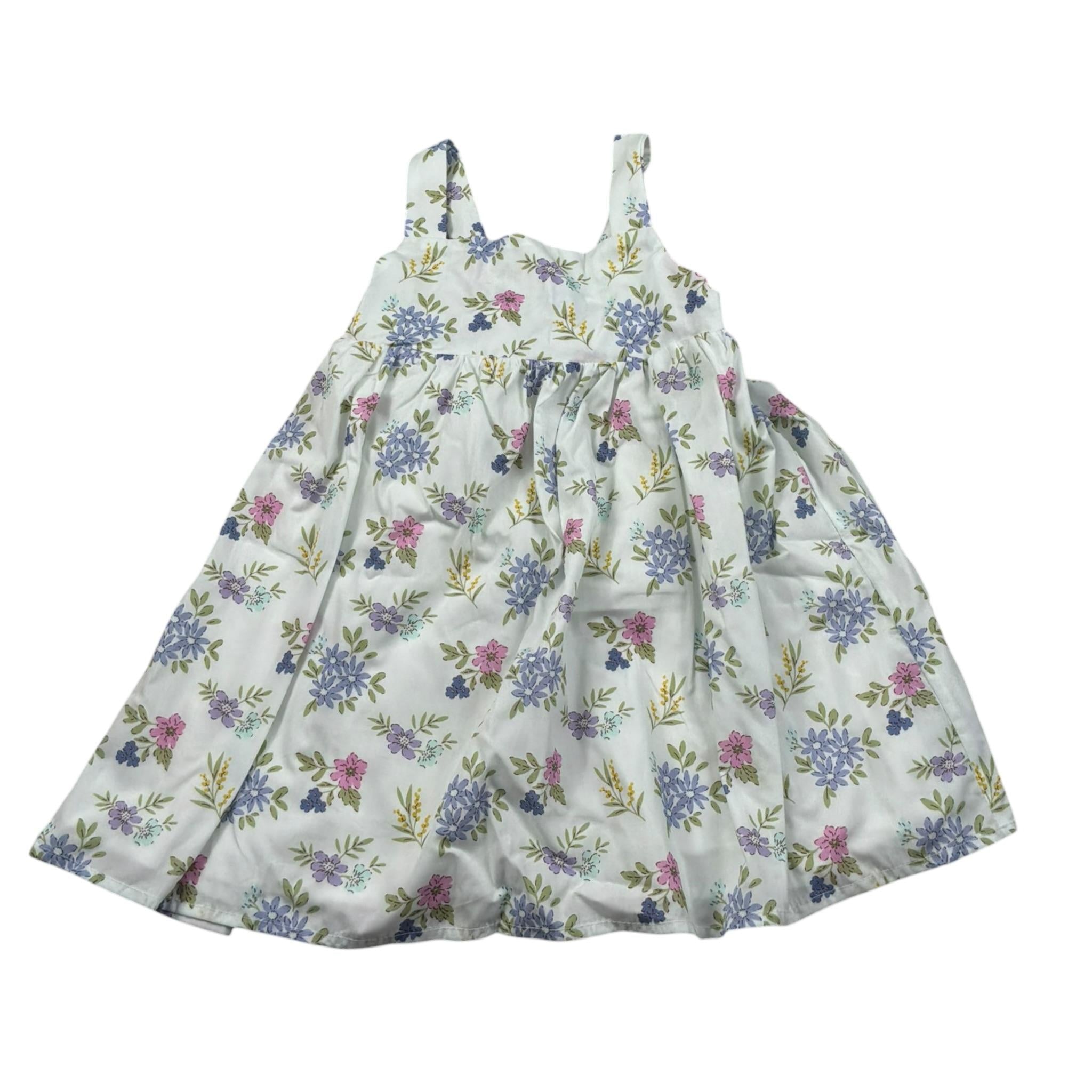 M+E' Abito Giromanica Tinta Unita Fantasia Floreale per Bambina UE1730J BIANCO M+E' 