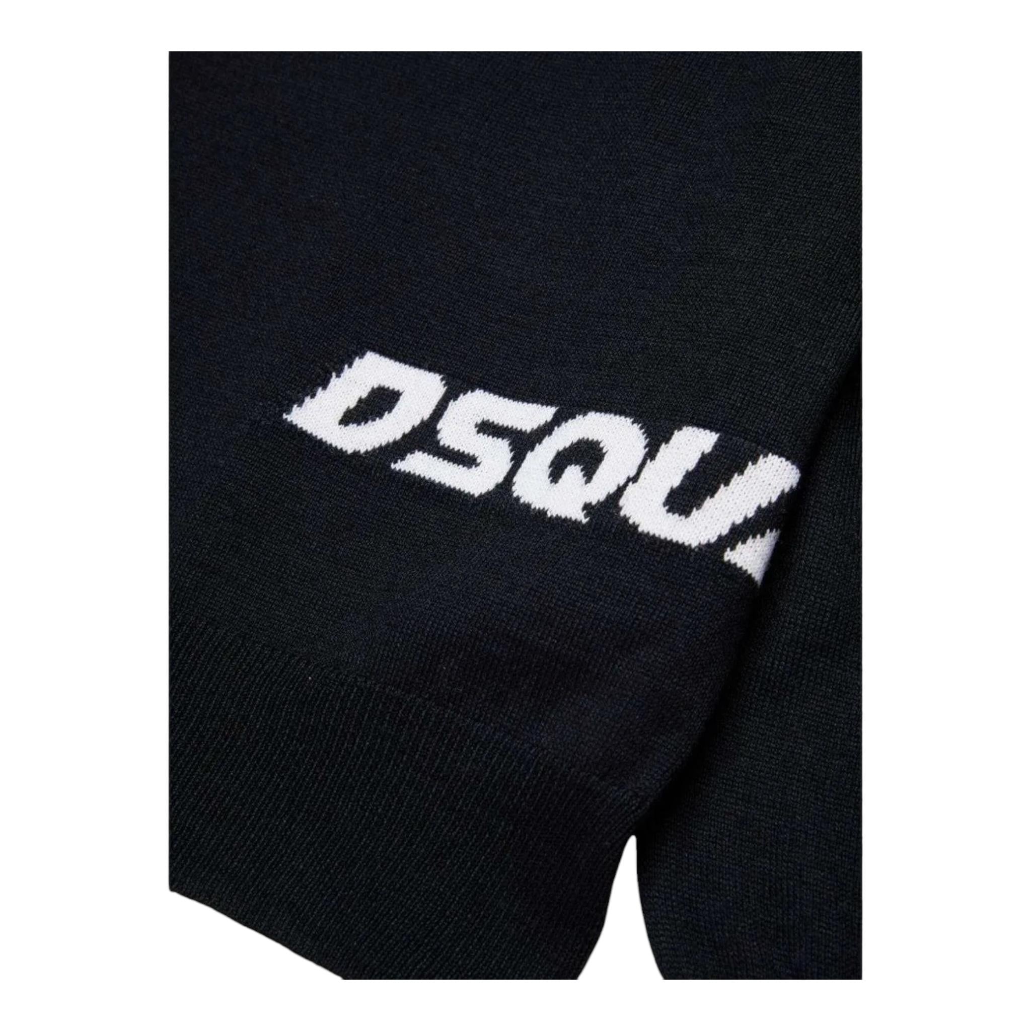 DSQUARED2 maglia tinta unita girocollo con stampa Nero per Bambino DQ2453X NERO DSQUARED2 