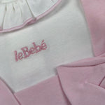 Le Bebe' Tutina Bicolore con Stampa per Neonata LBG0947 BIANCO/ROSA LE BEBE' 