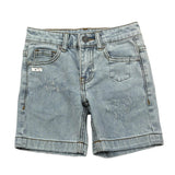 Daniele Alessandrini Bermuda In Denim Tinta Unita con Strappi per Bambino 1236SD00252X BLU DANIELE ALESSANDRINI 