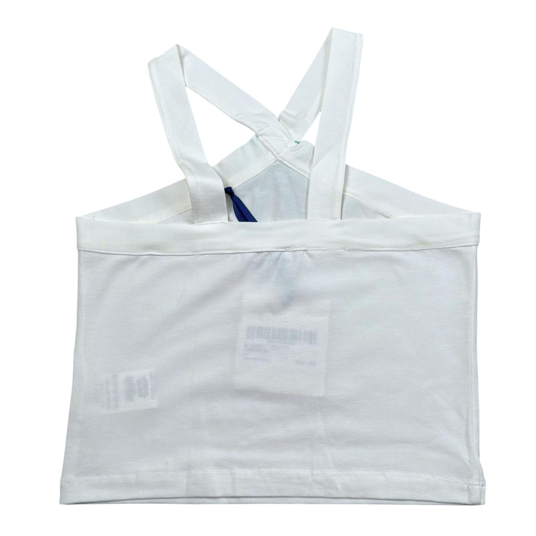 Piccola Ludo Top Tinta Unita con Applicazione per Bambina BF9WB077 BIANCO PICCOLA LUDO 