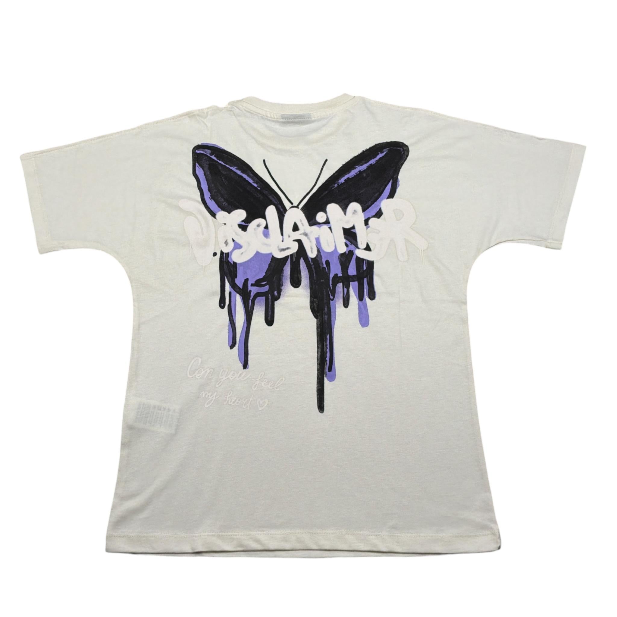 Disclaimer T-Shirt Girocollo tinta unita con Stampe Panna per Bambina 24IDK58323 PANNA DISCLAIMER 