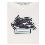 ETRO t-shirt girocollo tinta unita con logo Bianco per Bambino GV8P51 BIANCO ETRO 