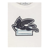 ETRO t-shirt girocollo tinta unita con logo Bianco per Bambino GV8P51 BIANCO ETRO 