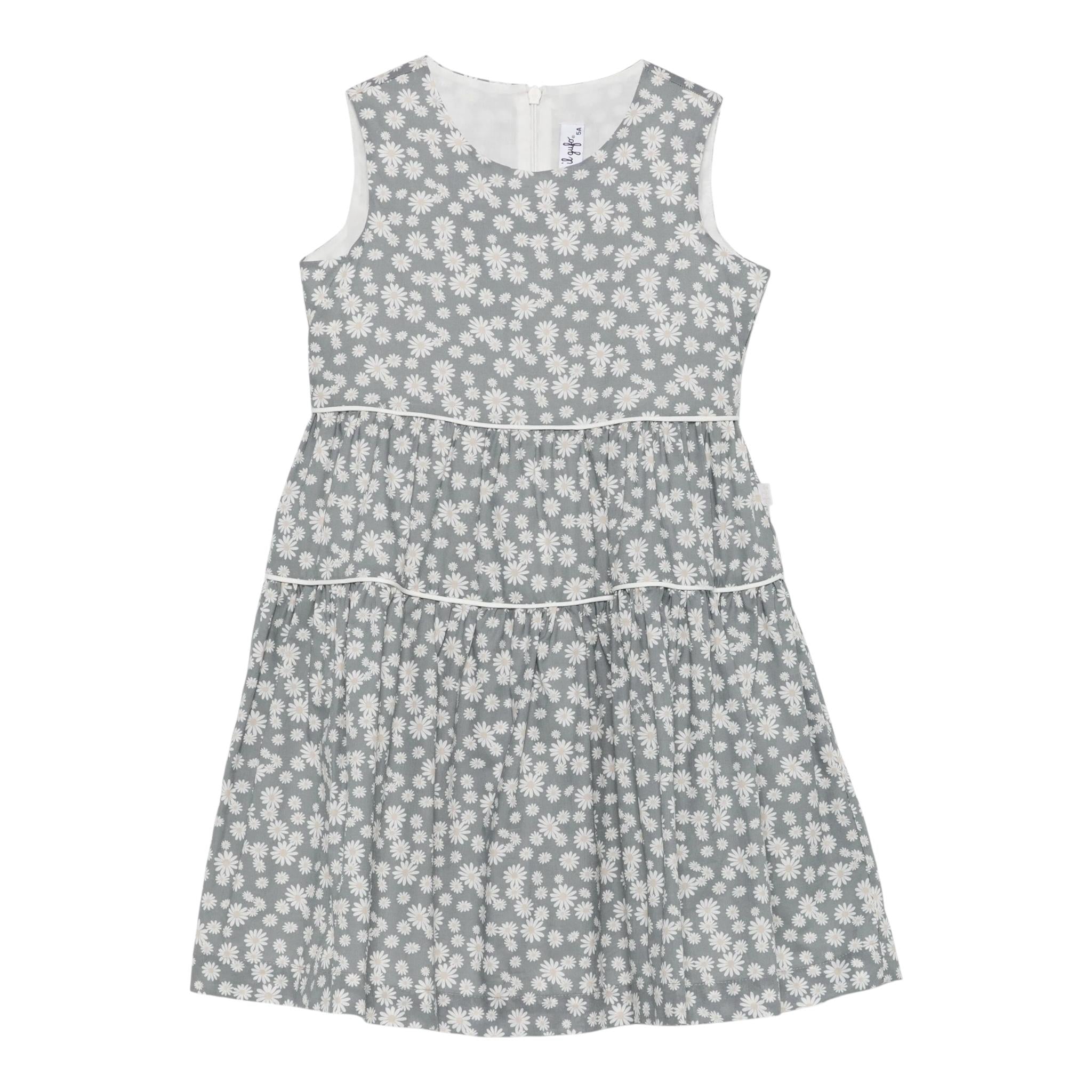 Il Gufo Abito Giromanica Tinta Unita con Stampa Floreale per Neonata P25VA319C4138 GRIGIO IL GUFO 