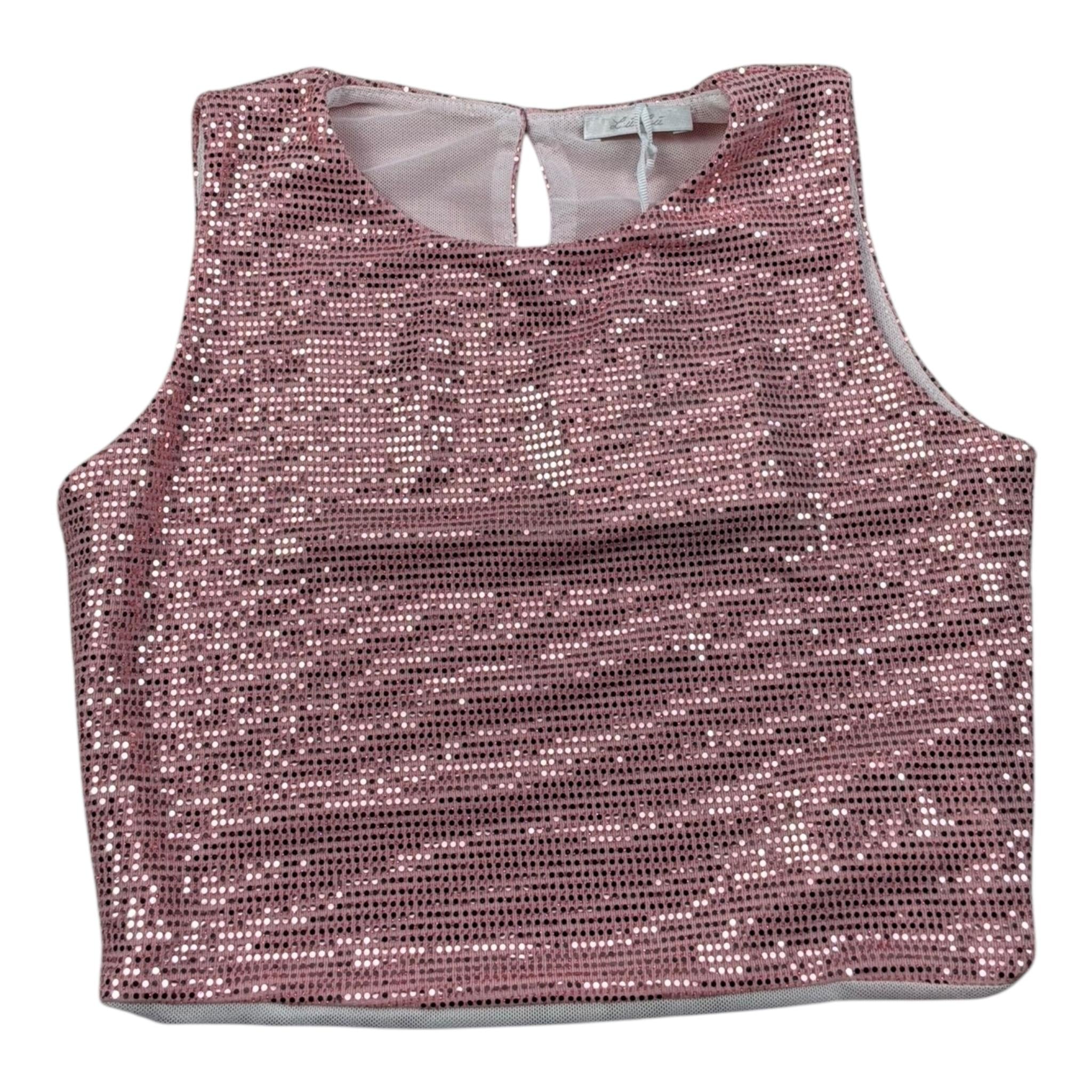 Lu Lu By Miss Grant Canotta Tinta Unita con Paillettes per Bambina LL3477 ROSA LU LU BY MISS GRANT 