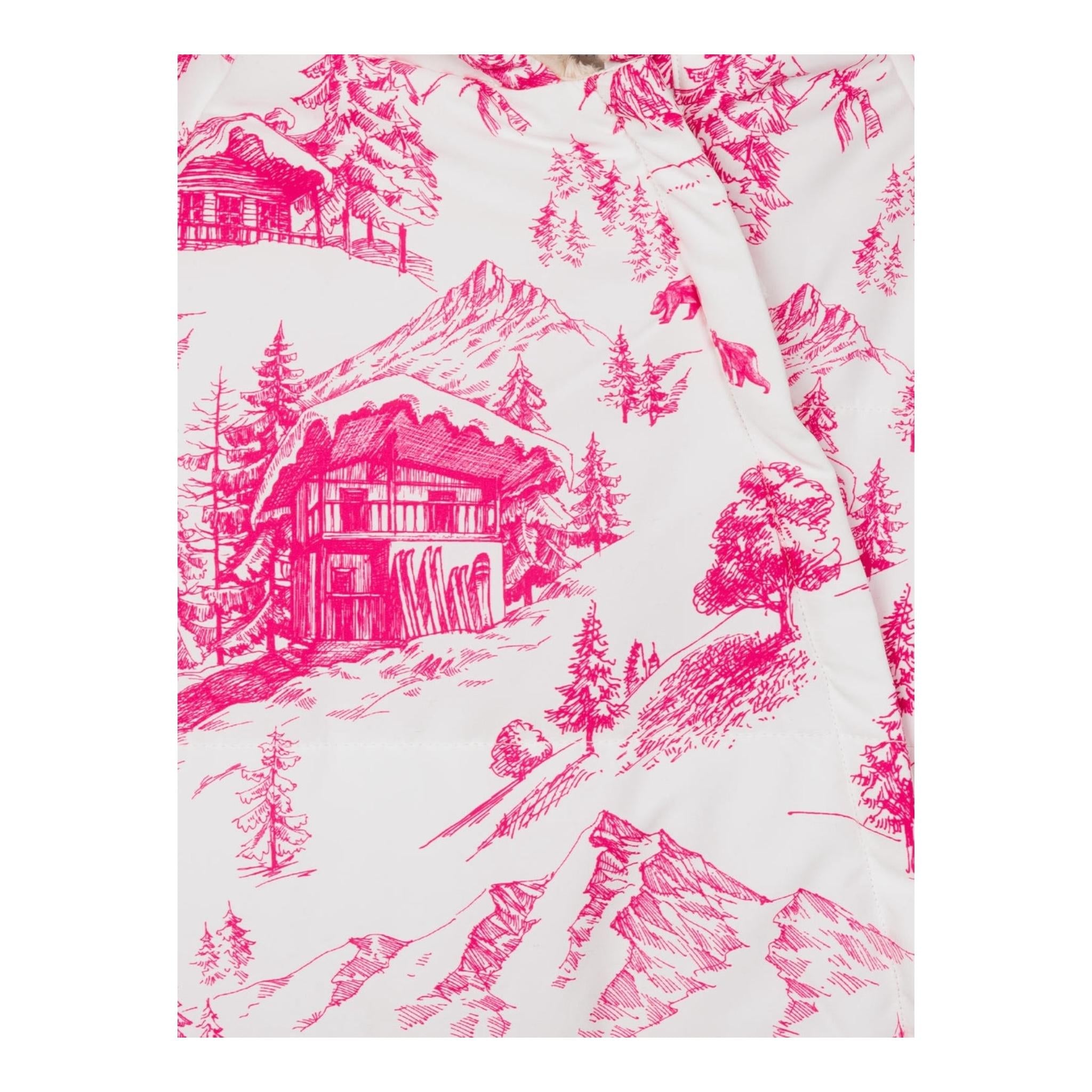 SAINT BARTH eskimo tinta unita con stampa fantasia Bianco/fuxia per Neonata GLC001 BIANCO/FUXIA SAINT BARTH 