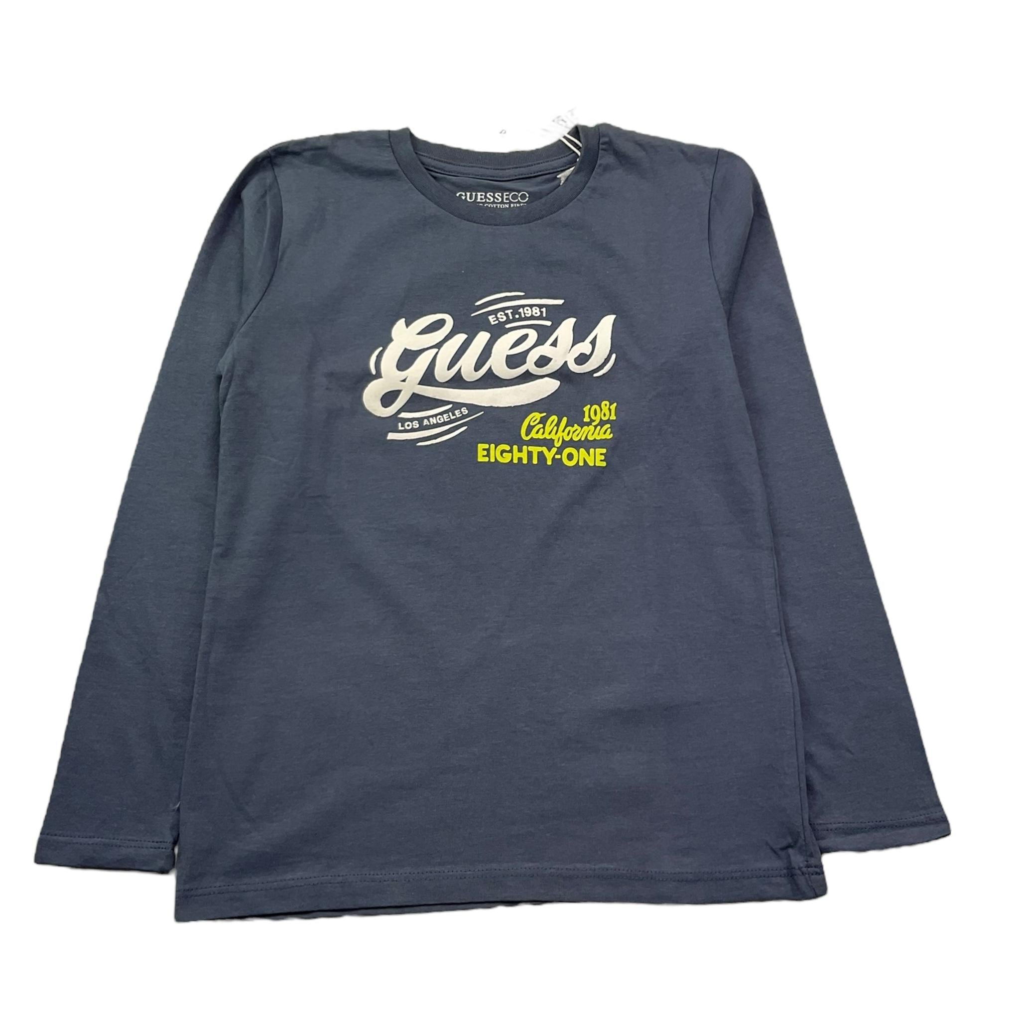 Guess Shirt Girocollo Tinta Unita con Logo per Bambino N5RI17K8HM4J PETROLIO GUESS 