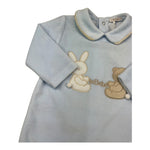 LE BEBE' tutina manica lunga tinta unita in ciniglia Azzurro per Neonato LBB5064 AZZURRO LE BEBE' 