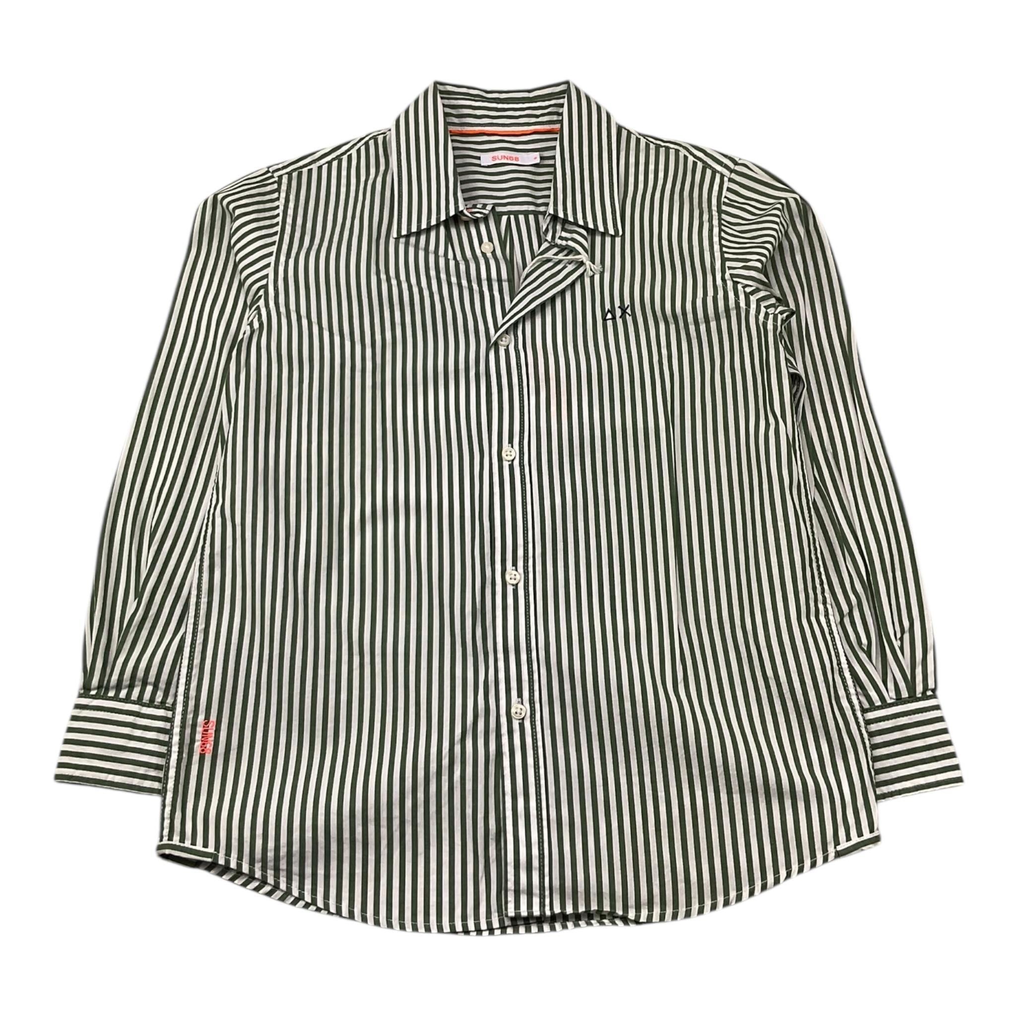 Sun68 Camicia Tinta Unita con Fantasia A Righe per Bambino CPS35303 BIANCO SUN68 