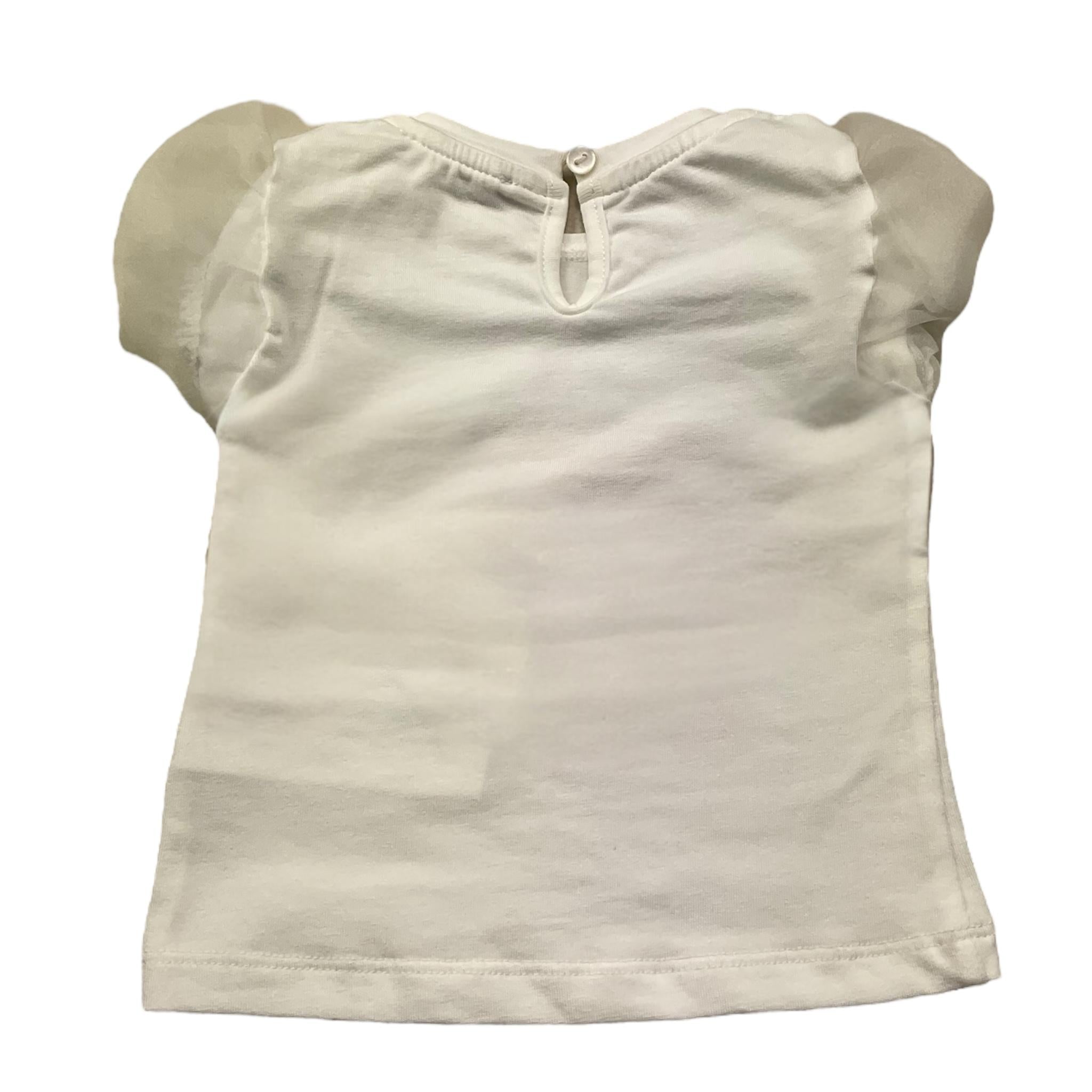 Miss Grant T-Shirt Girocollo Tinta Unita con Stampa per Neonata MG1292 BIANCO MISS GRANT 