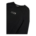 DSQUARED2 abito tinta unita girocollo con billantini Nero per Bambina DQ2673 NERO DSQUARED2 