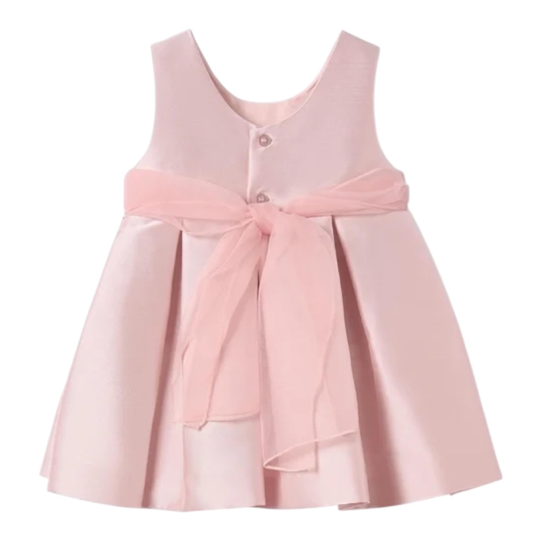 Abel & Lula Abito Cerimonia Tinta Unita Giromanica per Bambina 50098J ROSA ABEL & LULA 