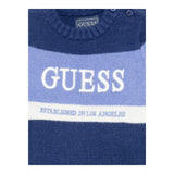 GUESS maglia girocollo tinta unita con stampa logo in contrasto Blu per Bambino N4BR02Z32N0 BLU GUESS 