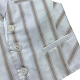 Manuel & Frank Gilet Tinta Unita con Fantasia A Righe per Neonato MF5323BSI PANNA MANUEL & FRANK 