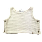 Bamboom+Babies Top Tinta Unita Con Ricami Panna Per Neonata