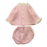 CALAMARO completo 2pz maglia-coulotte tinta unita Rosa per Neonata 11007 ROSA CALAMARO 