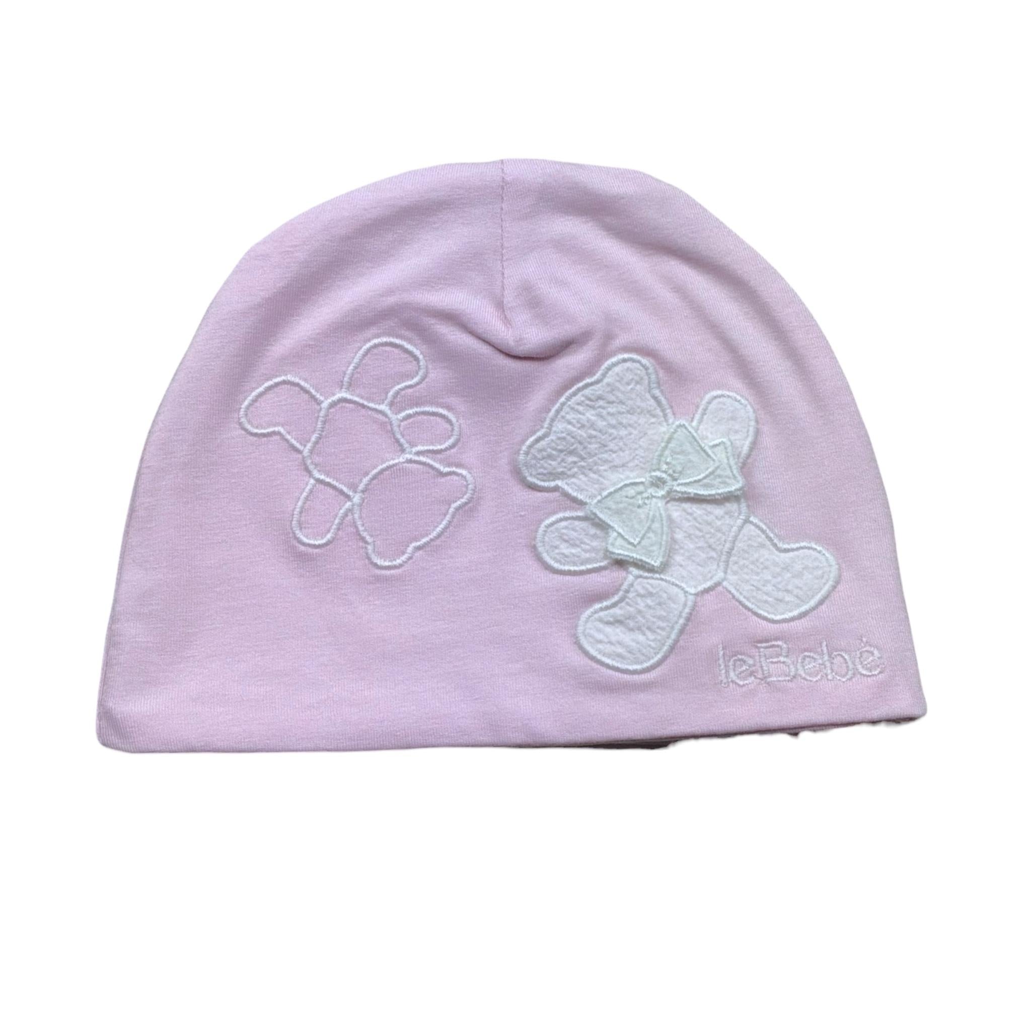 Le Bebe' Cappello Tinta Unita con Stampa per Neonata LBG6293 ROSA LE BEBE' 