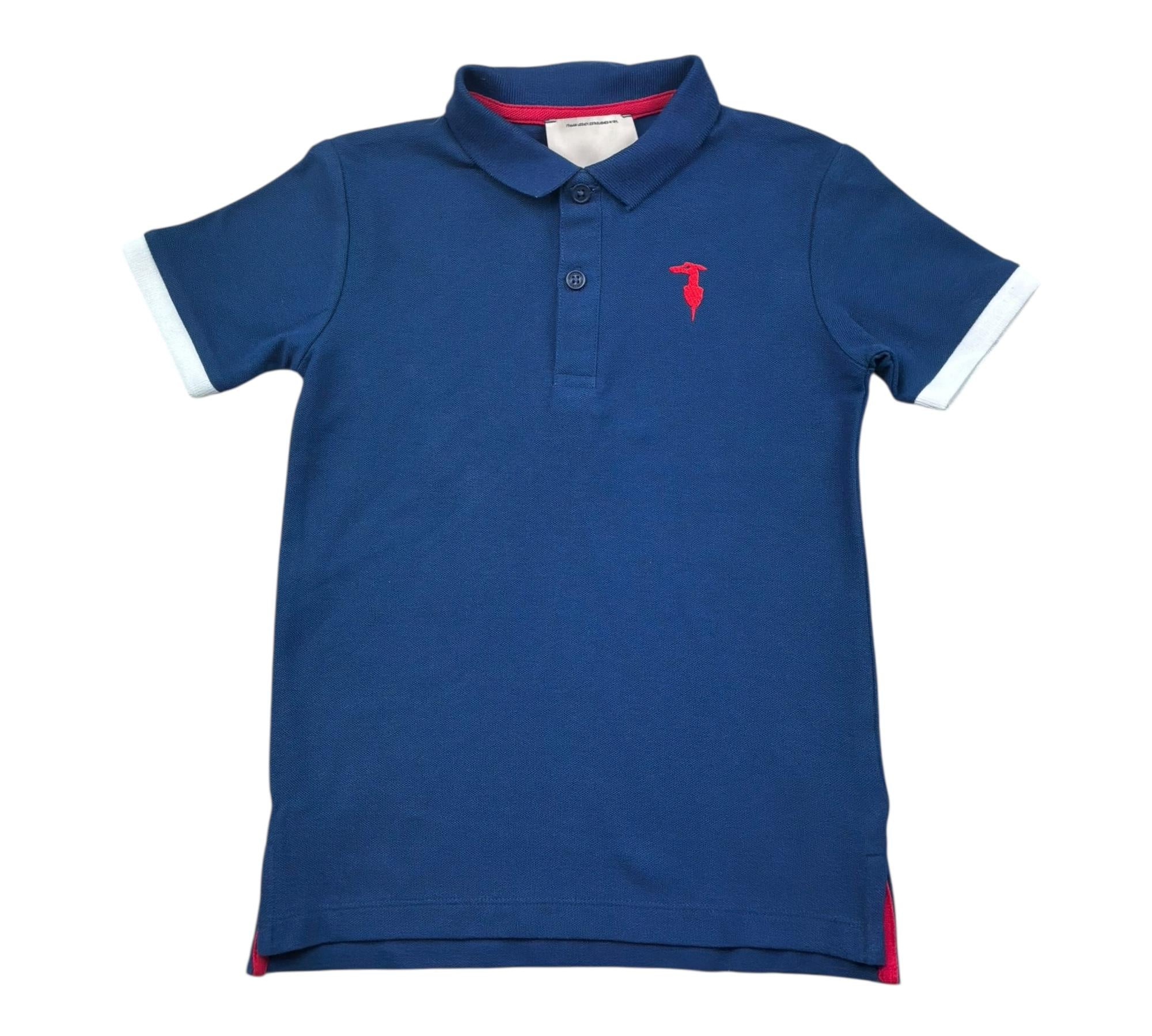 Trussardi Polo Mezza Manica Tinta Unita con Logo per Bambino TBP26006PO BLU TRUSSARDI 