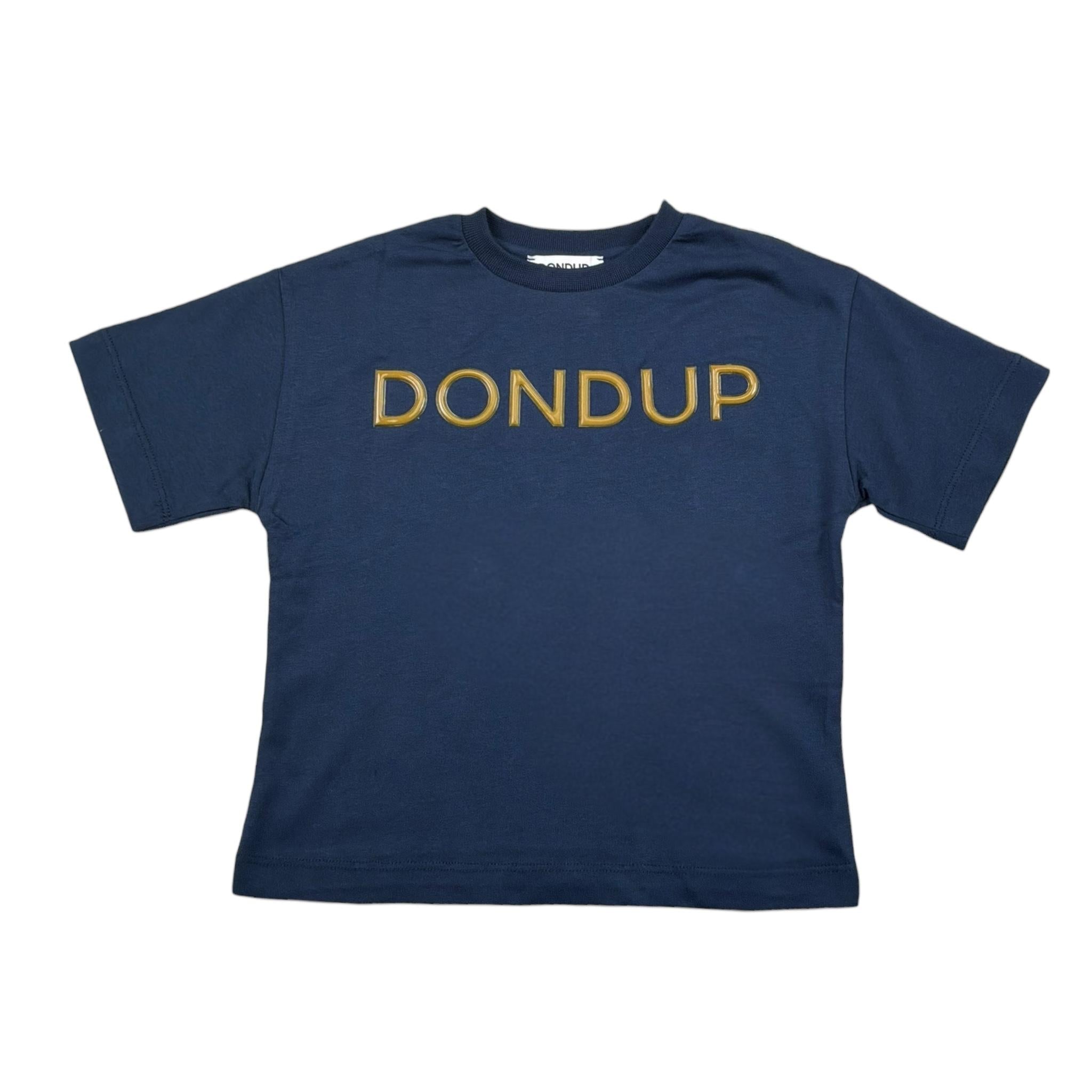 Dondup T-Shirt Tinta Unita con Stampa per Bambino DMTS034 BLU DONDUP 