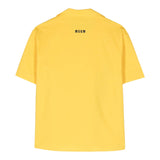 Msgm Camicia Mezza Manica Tinta Unita Con Stampa In Contrasto Giallo Per Bambino