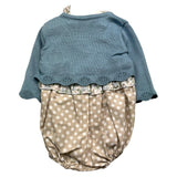 Marlu' Completo 3 Pezzi Camciia-Pagliaccetto-Coprispalle Beige Per Neonata