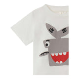 Stella Mccartney T-Shirt Girocollo Tinta Unita Con Stampe In Contrasto Bianco Per Neonato