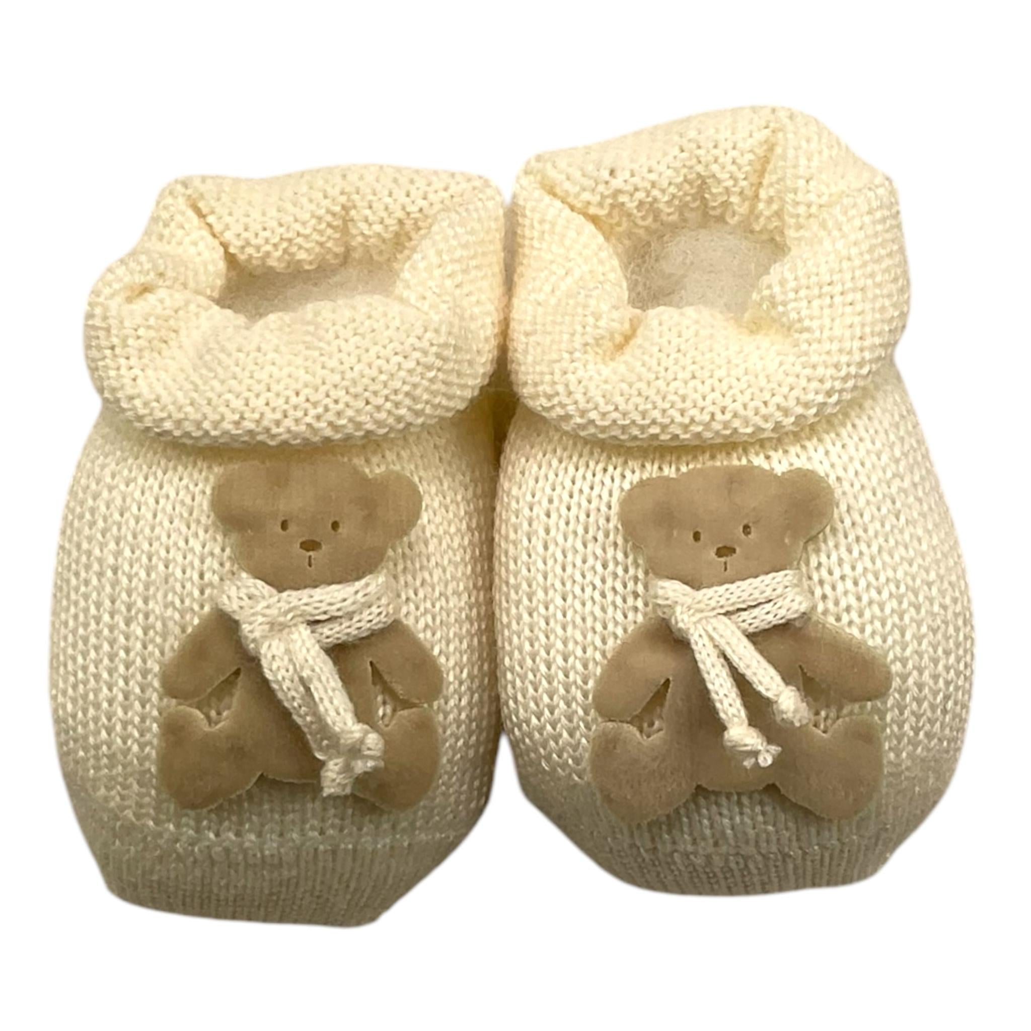 STORY LORIS babbucce tinta unita con orso Panna per Neonata 3203 PANNA STORY LORIS 