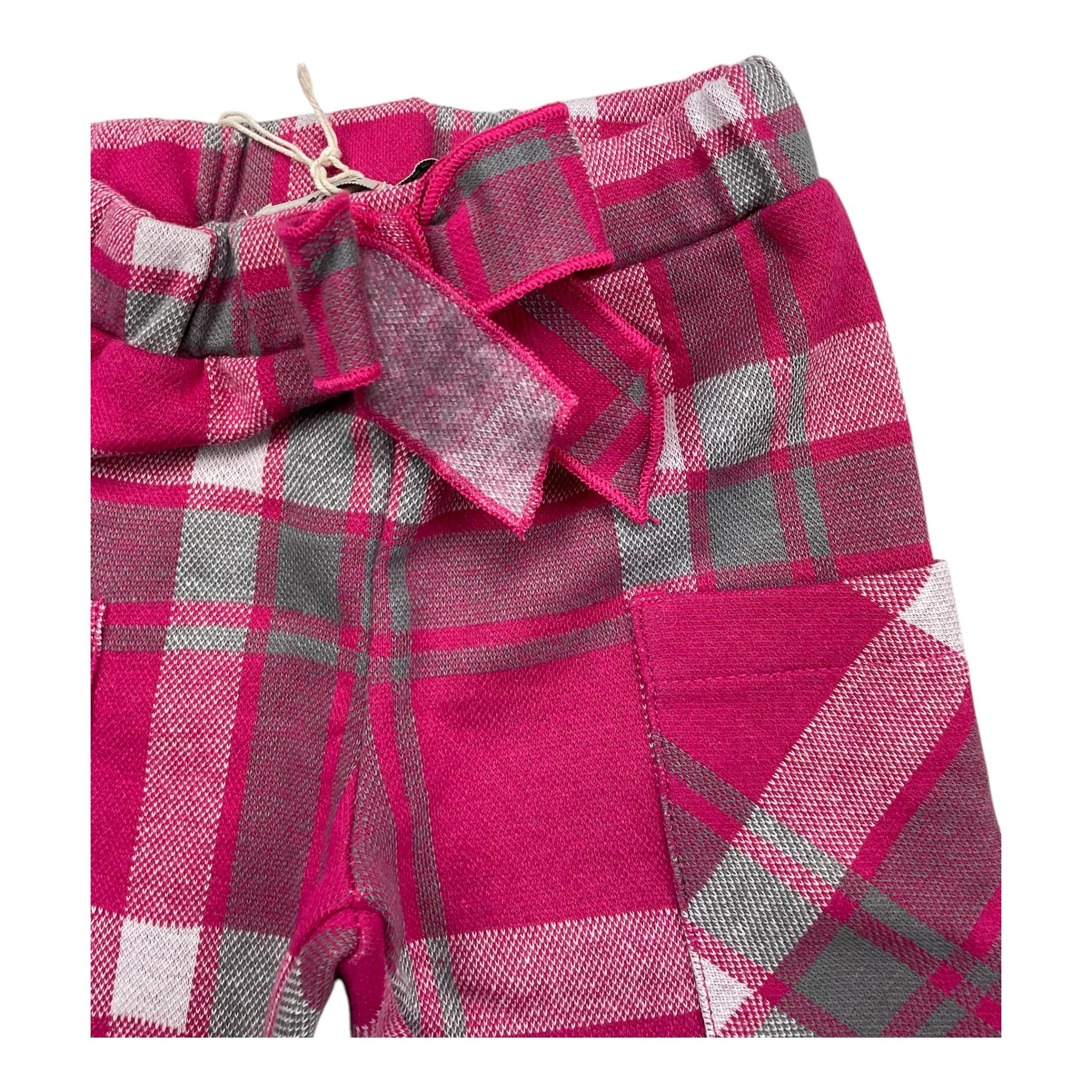 EMC pantalone tinta unita con fantasia a quadri Fuxia per Neonata BZ7089 FUXIA EMC 