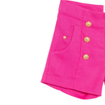 Balmain Short Tinta Unita con Bottoni per Bambina BW6A59 FUXIA BALMAIN 