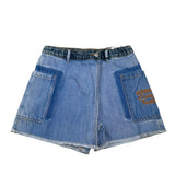 Philosophy Short Modello Gonna Tinta Unita In Denim per Bambina I9E402 BLU PHILOSOPHY 