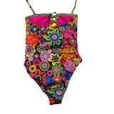 4Giveness Costume Intero Tinta Unita Con Fantasia Fiori Nero Per Bambina