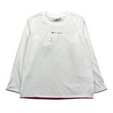 Champion Shirt Gircollo Tinta Unita con Logo per Bambina 404482 BIANCO CHAMPION 