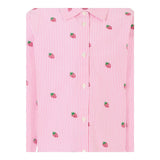 Saint Barth Camicia Bicolore con Fantasia A Righe per Bambina BRIG003X ROSA SAINT BARTH 