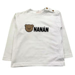 NANAN shirt gircollo tinta unita con stampa logo Bianco per Neonato I2423712B BIANCO NANAN 